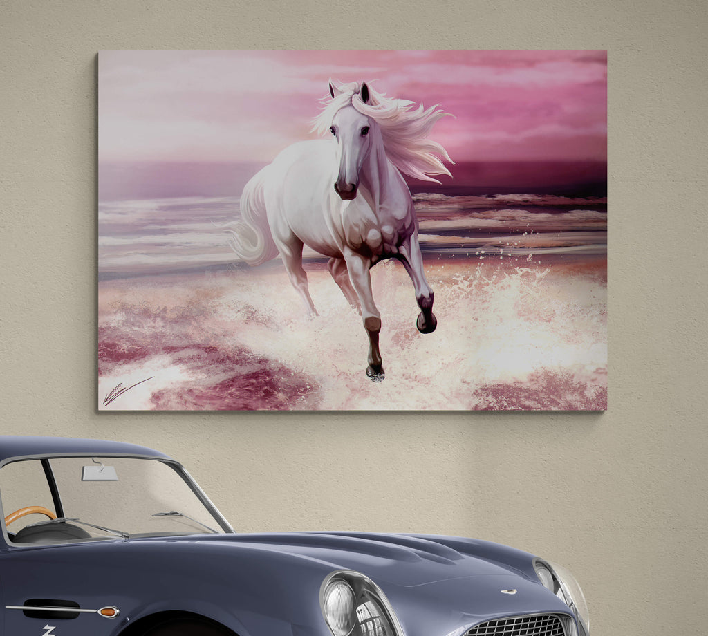 Hamptons Horse in the Surf Print